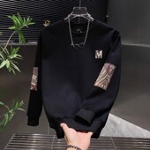 新款 潮牌美式 设计感拼接印花圆领卫衣男士 秋冬季 时尚 休闲百搭上衣