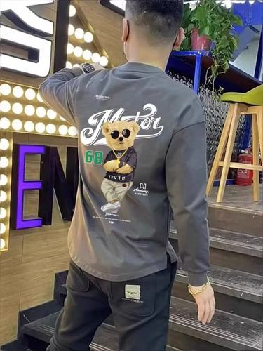 秋冬圆领卫衣男不规则开衩长袖