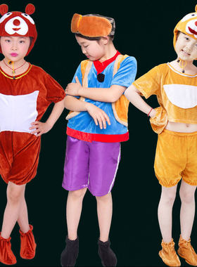 儿童动物演出服熊大熊二表演服装
