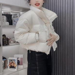 韩系小个子立领羽绒服女2025冬季新款宽松显瘦百搭减龄加厚短外套