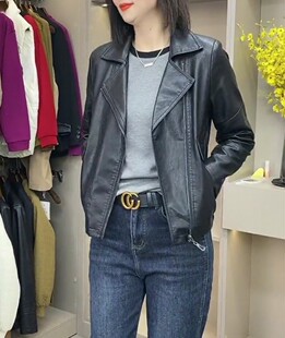欧货设计感西装领皮夹克外套女2026冬季新款百搭显瘦短款加棉皮衣