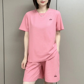 女阔腿短裤 韩版 T恤家居服套装 宽松短袖 休闲运动服两件套 外穿夏季