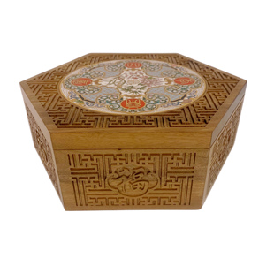 北京市珐琅厂 直播第九十四期 四季康宁楠木六角盒