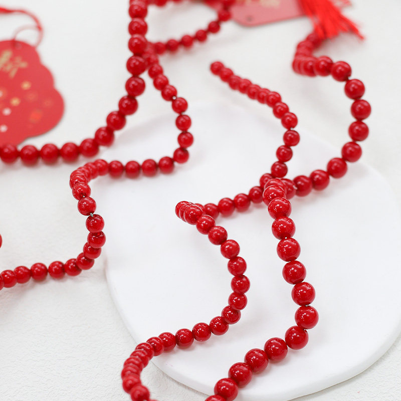 新年红色珍珠造型链福桶年宵花装饰配件鲜花花束diy可塑形配饰,鲜花速递/花卉仿真/绿植园艺,花艺材料,淘宝优惠券,粉丝福利购,淘宝优惠卷