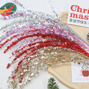 悦木 圣诞装饰亮片插枝火树银花烟花插枝新年年宵花插花材料插枝