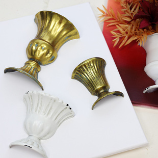 悦木 永生花半壁花瓶复古半瓶铁艺花器创意油画板画插花墙面装饰