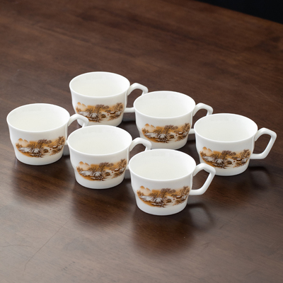 中式竹节茶杯羊脂玉白瓷