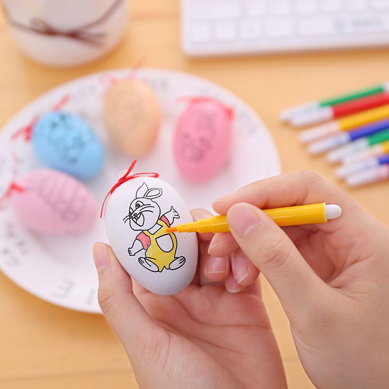 复活节彩蛋玩具蛋diy儿童手工绘画涂鸦涂色鸡蛋带画笔幼儿园奖品