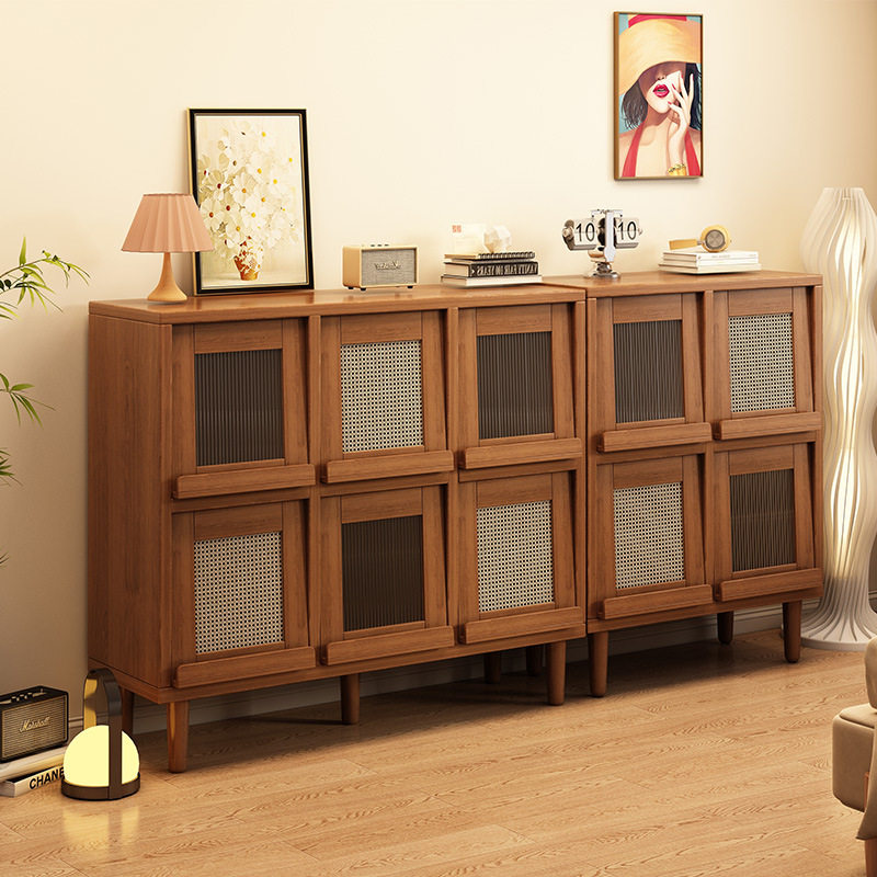 实木书柜靠墙落地置物柜胡桃色格子柜带腿客厅收纳柜储物组合书架,住宅家具,书架,淘宝优惠券,粉丝福利购,淘宝优惠卷