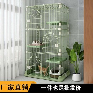 卷尾巴貓籠子貓別墅家用室內帶廁所超大自由空間小型貓舍貓咪貓屋