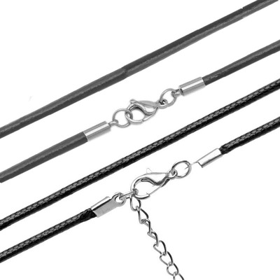 45厘米长圆真皮牛皮绳项链绳编织