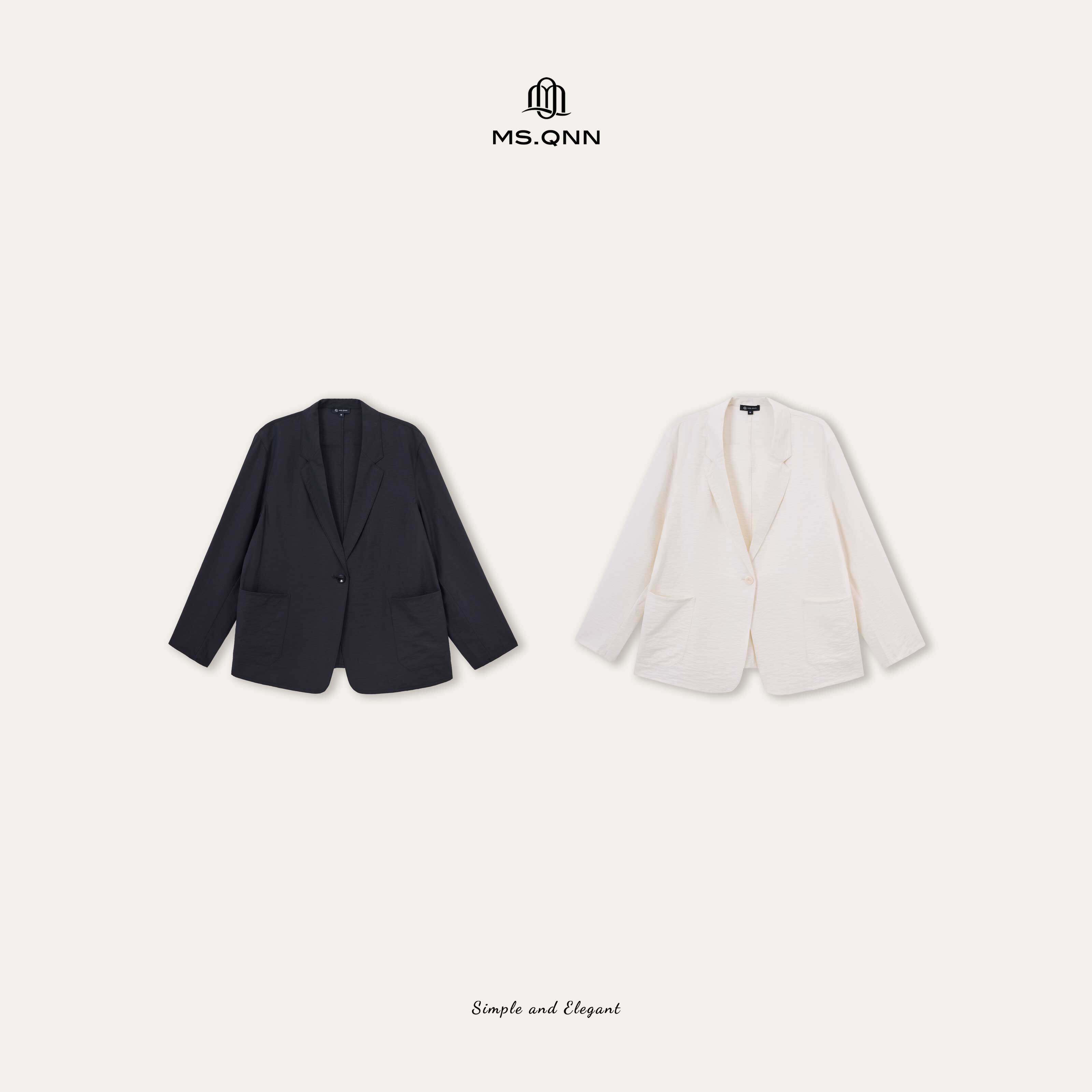 Q姐 静奢&ldquo;干丝西服&ldquo;肌理感真丝简约西装外套 53C160