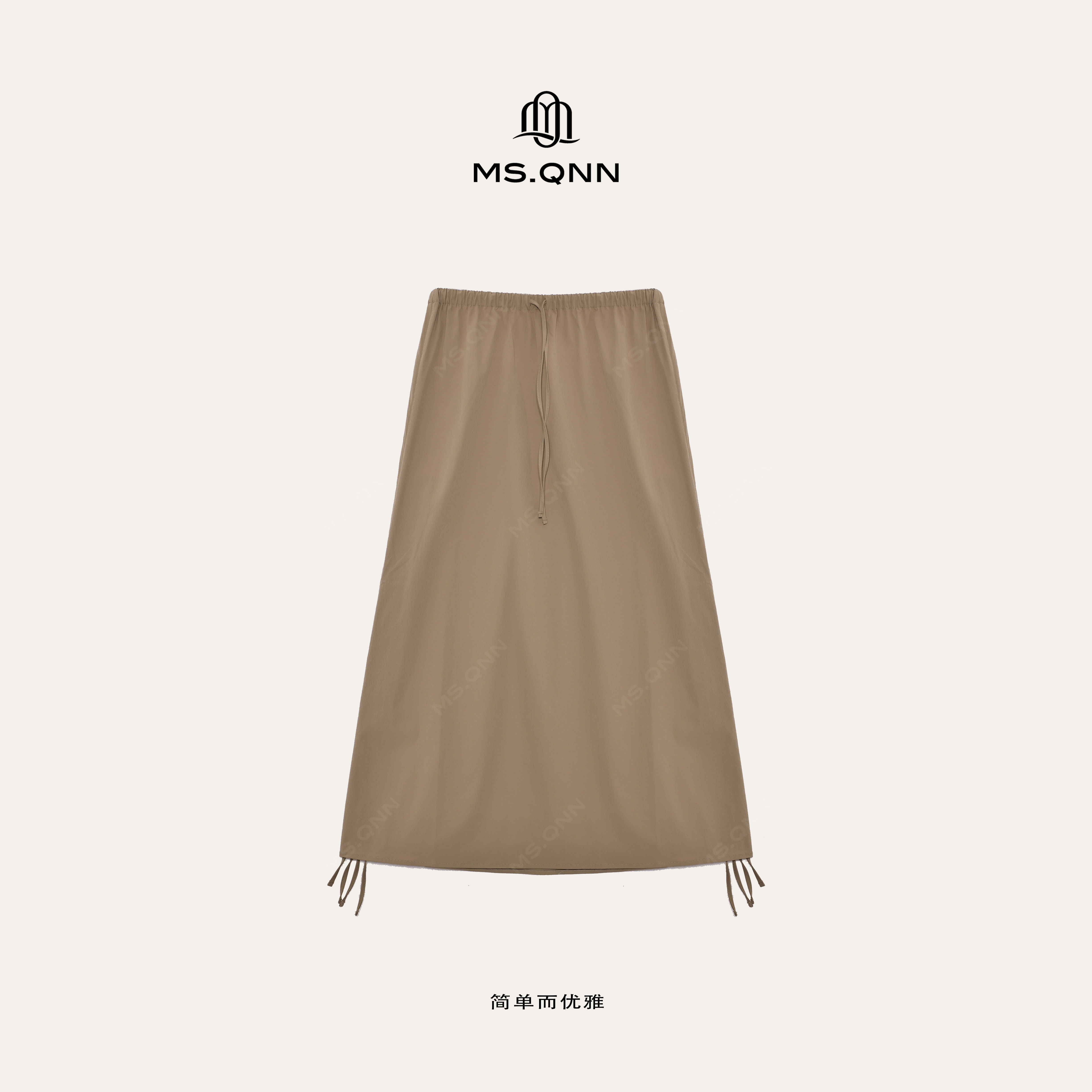 “轻量随行”轻爽高定料立裁抽褶松紧腰半身裙 39P230 Q姐,女装/女士精品,半身裙,淘宝优惠券,粉丝福利购,淘宝优惠卷