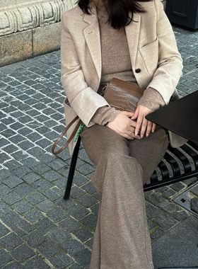 Q姐“极简从绒”进口89澳毛西裤浑厚垂弹立裁西裤 37P273