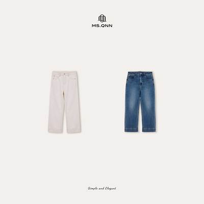 Q姐“简约时髦”酵素洗水直筒舒适四面弹百搭牛仔裤 52P1850