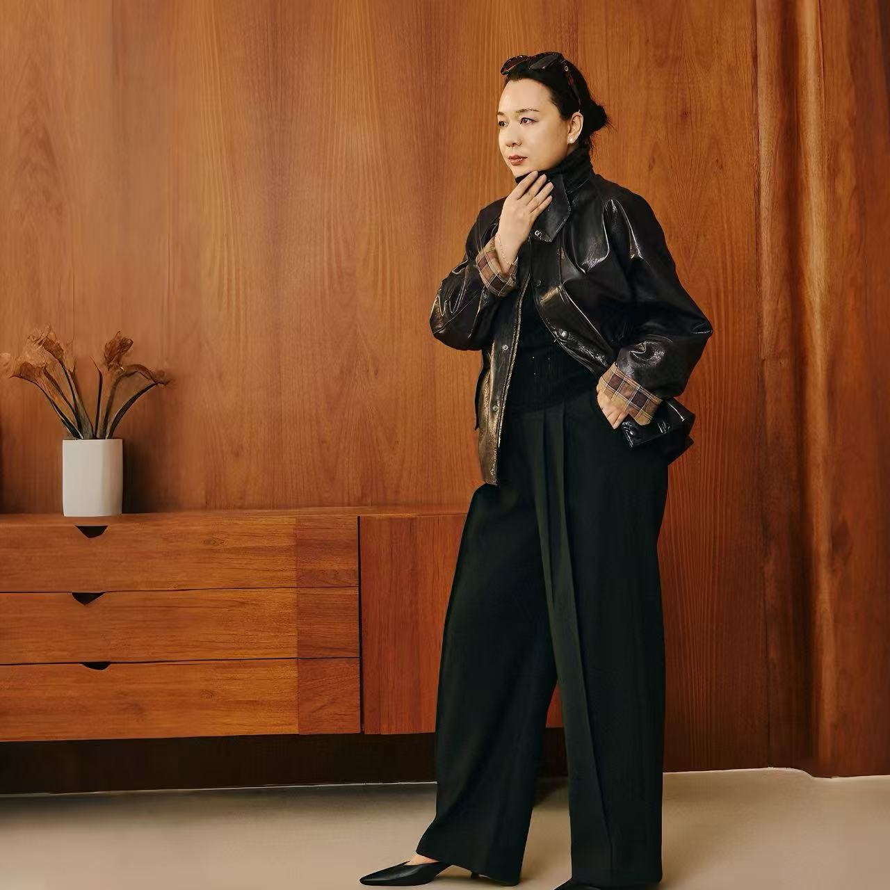 Q姐“气质通勤”  精纺羊毛后腰松紧显瘦显腿长质感西裤 52P315