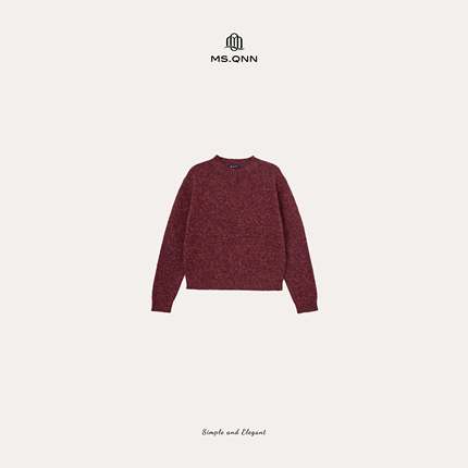 Q姐"日落巴黎”UPW高端线混色花纱羊驼羊毛加厚毛衣 52T1367