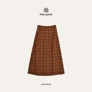 Q姐“里约日落”奢品高端线艺术感印染香云纱半裙 39P625