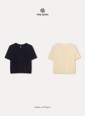 Q姐“优雅夏夜”桑蚕丝高弹泡泡绉晕染褶皱上衣 53T1365