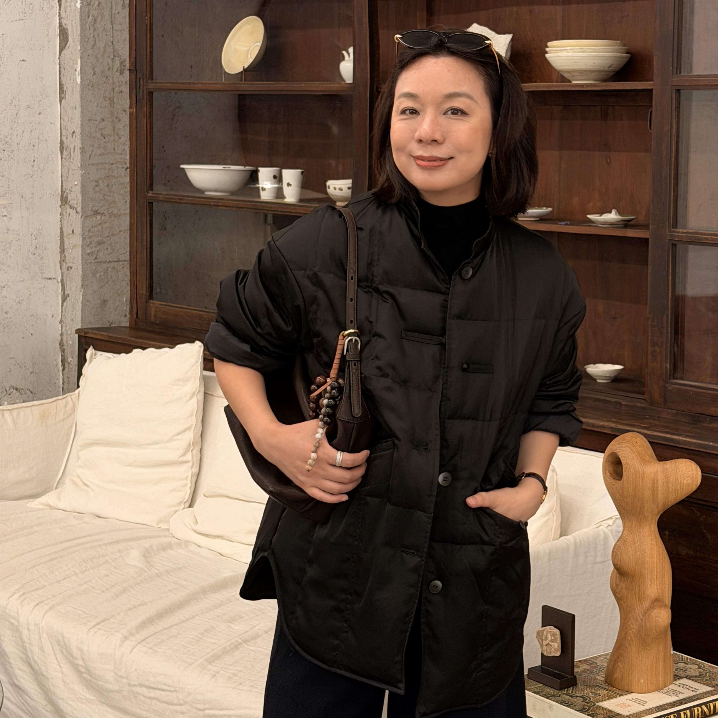 Q姐“盘扣鹅绒”  桑蚕丝盘扣立领气质90鹅绒外套 52C977