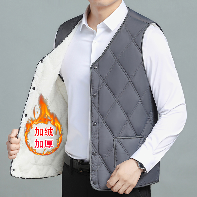男士羽绒棉马甲保暖加绒加厚背心