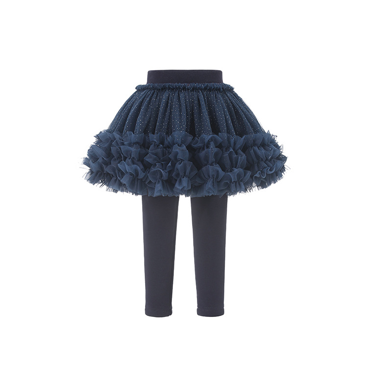 外贸原单女童加绒裙裤秋冬季新款假两件TUTU裙加厚长裤儿童打底裤