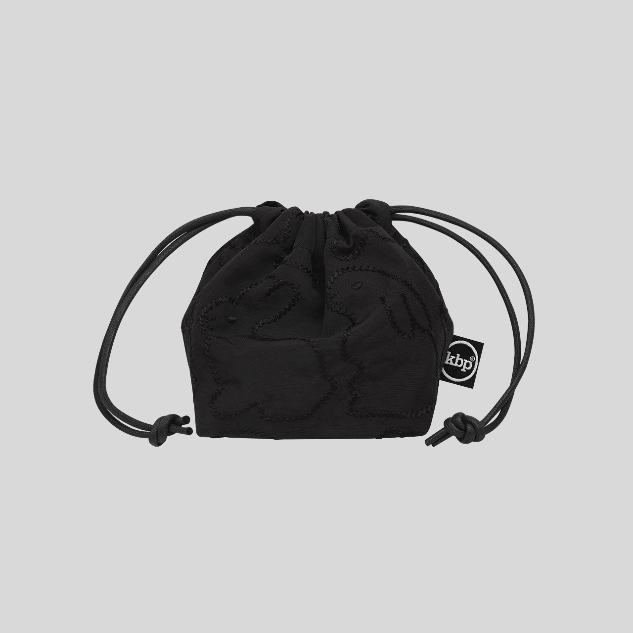 韩国代购Kbp抽绳收纳袋束口布袋化妆包旅行ins小众复古刺绣兔子