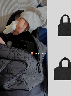 韩国代购KBP复古刺绣小兔手提包大容量轻奢高级感女可爱ins风小众