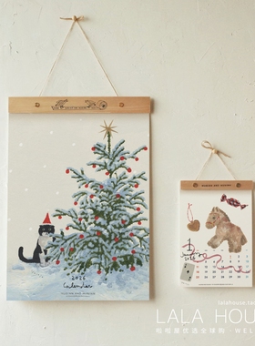 韩国代购Huginn and Muninn 挂历2026年新款日历桌面原创插画猫咪