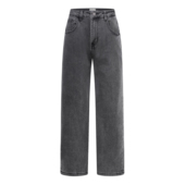 直筒宽松牛仔长裤 HOOCHEER 赫奢进口日产冈山弹力烟灰石磨洗经典