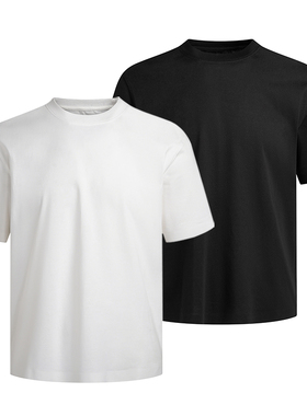 HOOCHEER赫奢凉感230g匹马棉微宽松蚕丝透气男高级感纯色短袖