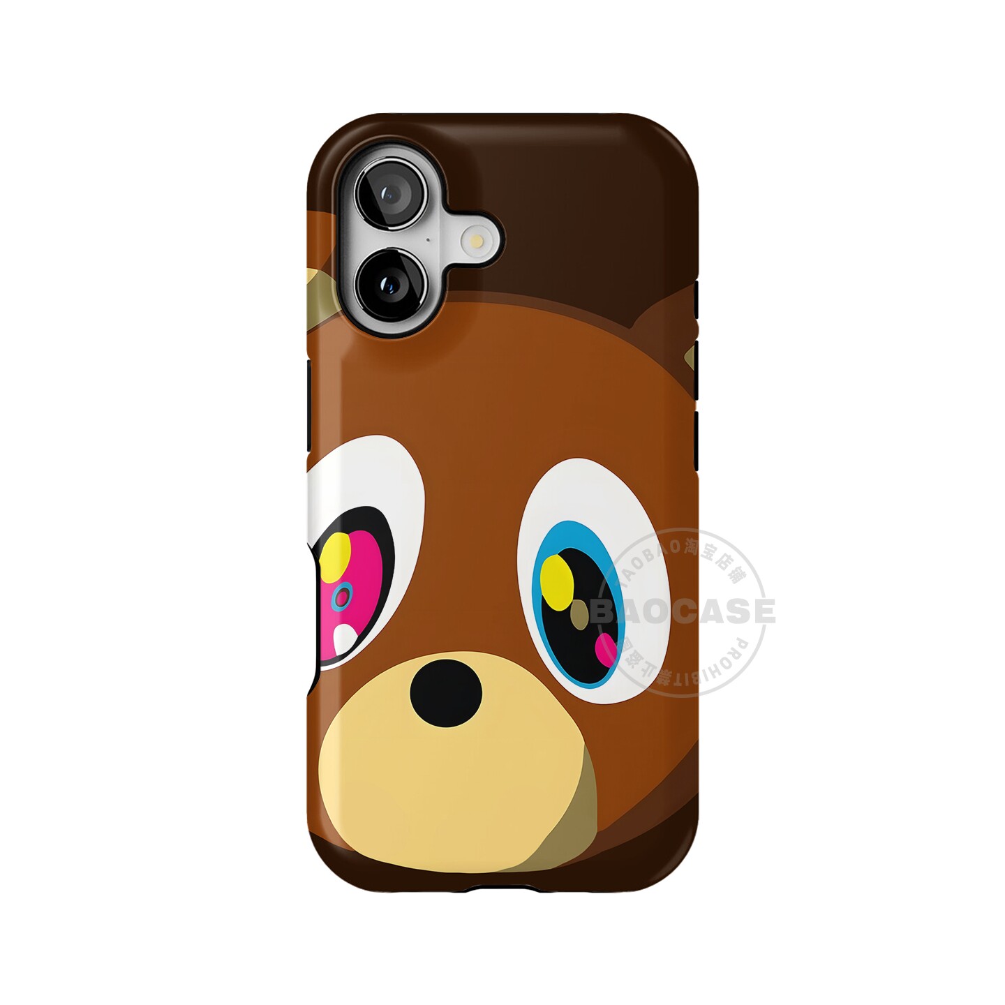 kanye侃爷熊加厚适用iPhone15promax手机壳14pro苹果13磁吸12二合一菲林11全包16pro插画高级新款亮面