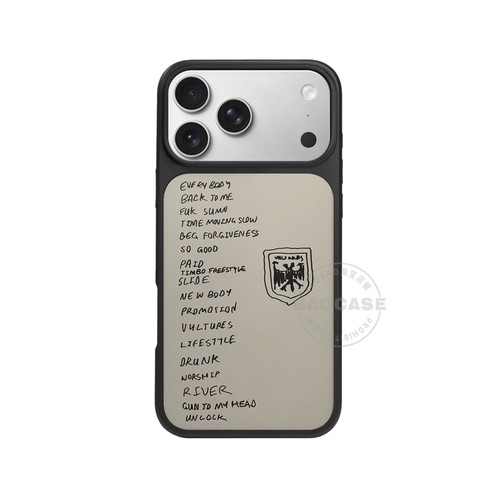 侃爷kanye专辑手写稿原创适用于苹果pro14防摔15全包12pro磨砂13高级感保护套13软壳16promax手机壳