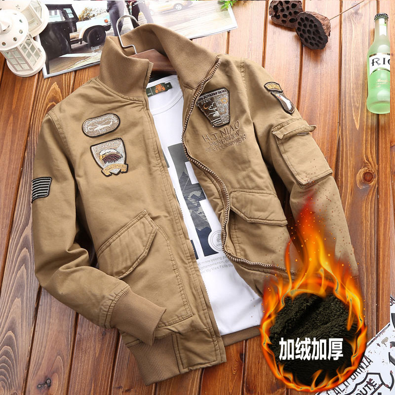 美式复古飞虎队水洗工装外套