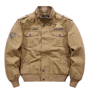 美国军迷夹克男潮工装飞虎飞行外套装秋季纯棉棒球服大码战术服装