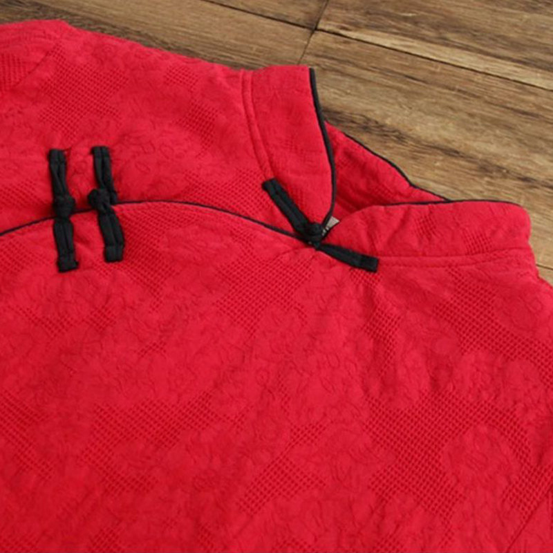CHINESE NEW YEARS TANG COSTUMES WOMENS CHINESE STYLE COTTON CLOTHES WINTER CHINESE STYLE SMALL JACKETS HANFU RED TOPS IMPROVED CHEONGSAM SMALL COTTON JACKETS