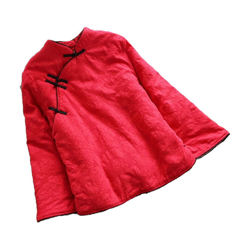 CHINESE NEW YEARS TANG COSTUMES WOMENS CHINESE STYLE COTTON CLOTHES WINTER CHINESE STYLE SMALL JACKETS HANFU RED TOPS IMPROVED CHEONGSAM SMALL COTTON JACKETS