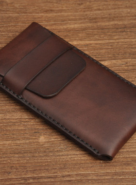 手工植鞣牛皮 华为 Mate 30 40 Pro 5G真皮保护套翻盖式手机壳P