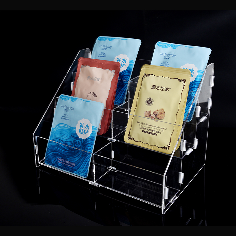 亚克力面膜展示架多层面膜盒香水架家用收纳盒化妆品促销陈列架子