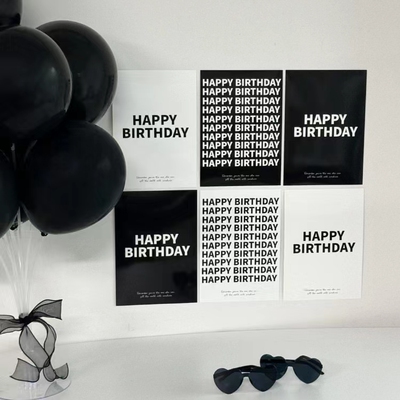 INS新款happy birthday生日快乐卡片背景墙贴泰迪熊卡片生日拍照