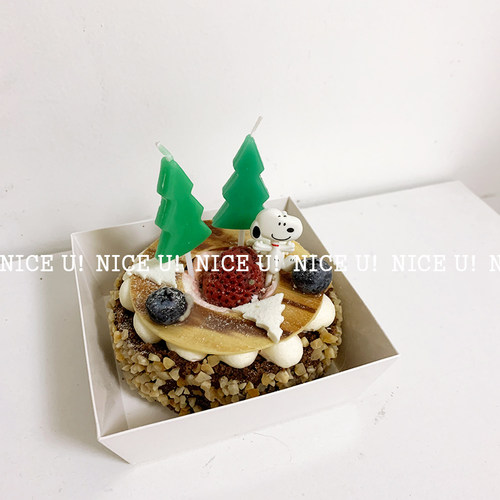 韩国代购ins圣诞树蛋糕装饰蜡烛