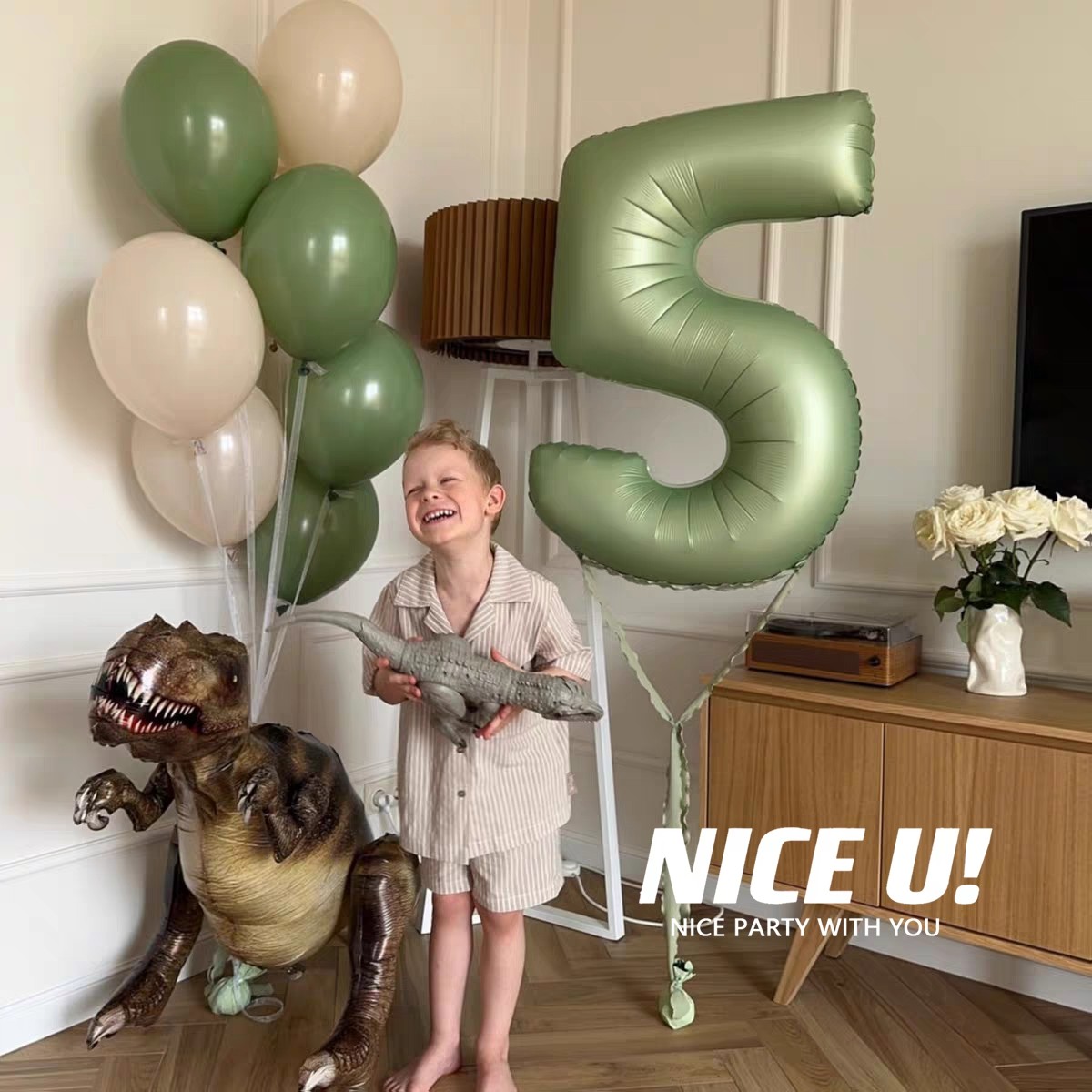 40寸橄榄绿铝膜数字气球恐龙主题气球牛油果绿气球束生日周岁装饰,节庆用品/礼品,节日装扮用品,淘宝优惠券,粉丝福利购,淘宝优惠卷