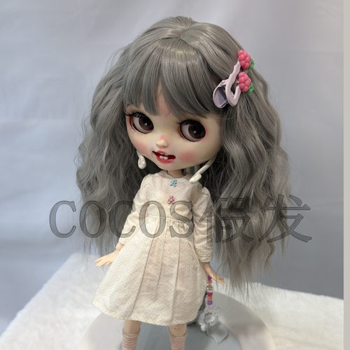Blythe小布娃娃灰色刘海假发