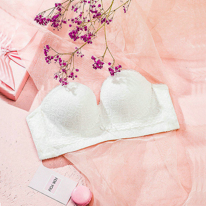 女婚纱礼服无肩带超聚拢防滑胸罩钻心爱慕百搭露肩背装内衣显胸大