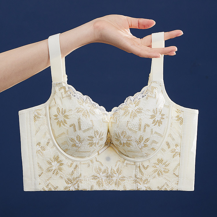 新款六排扣超强收副乳薄款内衣调整型四分之三杯文胸罩女聚拢上托