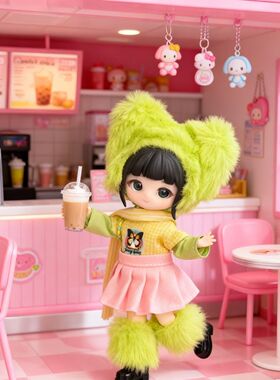 ob11娃衣8分12分bjd16换装全套装-17厘米娃娃兽仔阿巳体衣服裙子