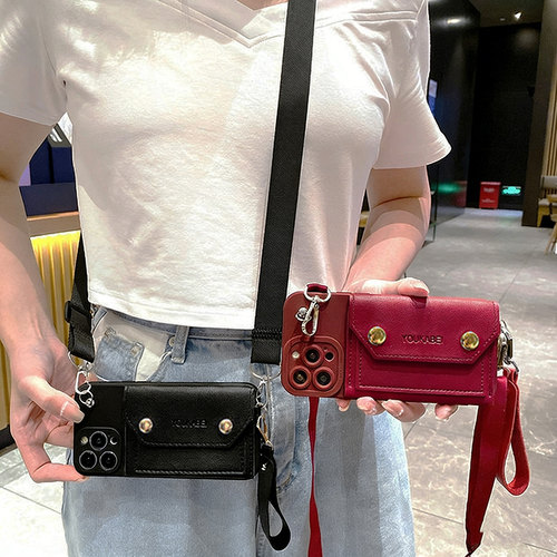 oppo适用A6手机壳Reno15 14K13K12K11K10K9双层零钱包FindX9X8X7X6X5X3X2卡包A3A2A1酒红A36A72A96A57挂绳A58