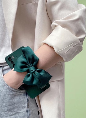 vivo适用y300Pro手机壳S20蝴蝶结腕带X200背带斜挎y100挂绳Y37Y36Y35Y77Y78Y53s墨绿色S17 S16 Y31s女x90Y55s