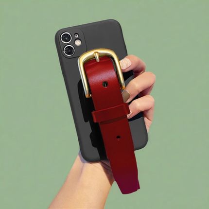 OPPO撞色手腕带A1手机壳Reno11 10 9戚薇同款A2Pro皮扣K10x K9 Reno8 A72 A32 A8 Findx6 A57 A93女A96皮质K7