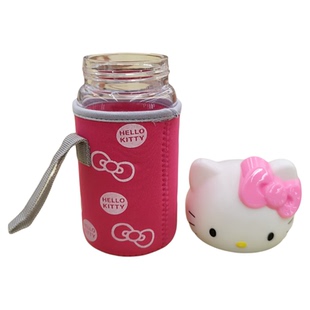 HelloKitty玻璃杯KT猫水杯女生高颜值可爱卡通学生水杯蘑菇杯子